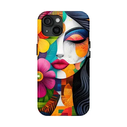 Colorful Floral Woman Abstract Pop Art
