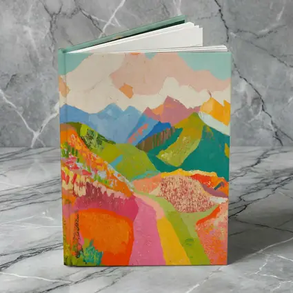 Colorful Mountain Valley Landscape Painting Art