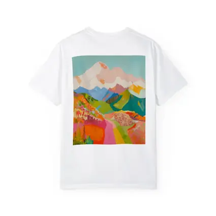 Colorful Mountain Valley Landscape Painting Art