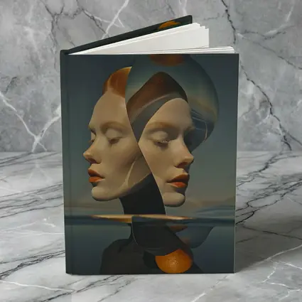Surreal Double Face Portrait With Orange