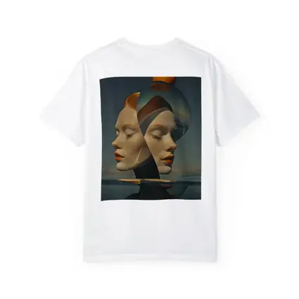 Surreal Double Face Portrait With Orange