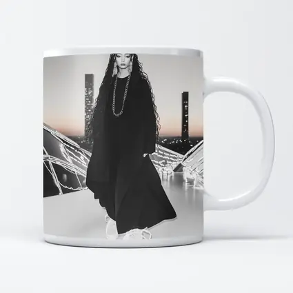 Fashion Woman Black Outfit City Night