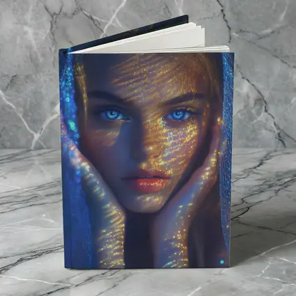 Blue Eyed Woman Golden Light Fantasy Portrait