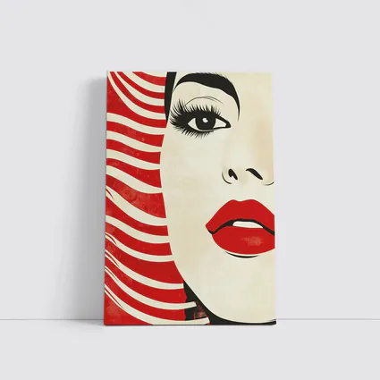 Pop Art Woman Red Lips Bold Style