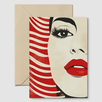 Pop Art Woman Red Lips Bold Style