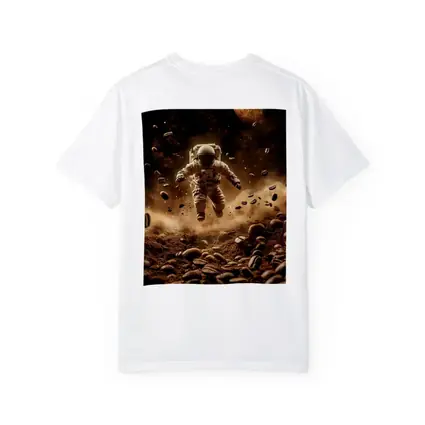 Astronaut Floating Over Coffee Beans Space