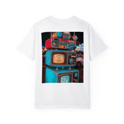 Retro Stacked Vintage TVs Neon Night