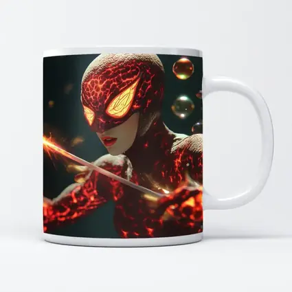 Fiery Spider Hero Dark Glowing Background