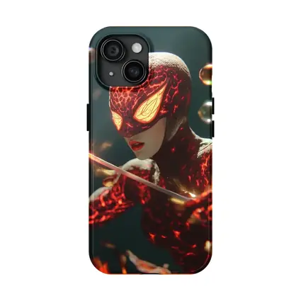 Fiery Spider Hero Dark Glowing Background
