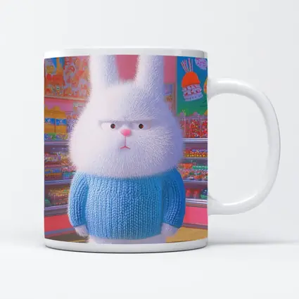 Grumpy Fluffy Bunny in Candy Shop