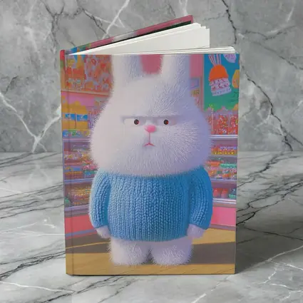 Grumpy Fluffy Bunny in Candy Shop