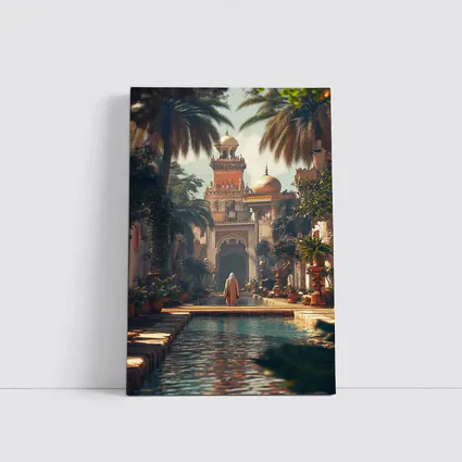 Islamic Palace Garden Courtyard With Reflecting Pool