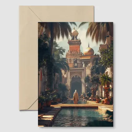 Islamic Palace Garden Courtyard With Reflecting Pool