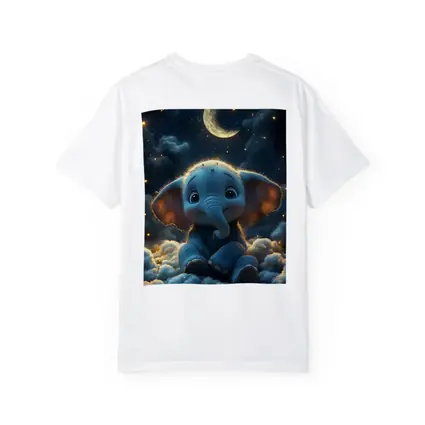 Cute Baby Elephant Sitting On Clouds Night