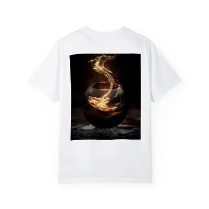 Golden Liquid Splash Dark Sphere Abstract
