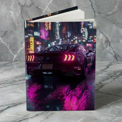 Ford Mustang Neon City Rainy Night