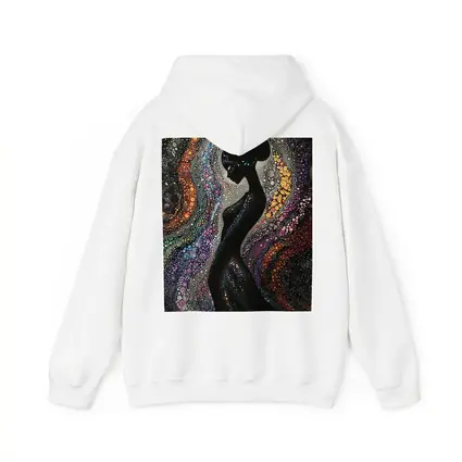Black Female Silhouette Colorful Dotted Abstract Art