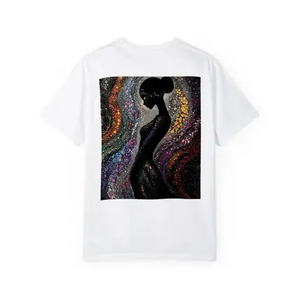 Black Female Silhouette Colorful Dotted Abstract Art