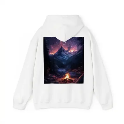 Campfire Mountain Night Starry Sky Forest