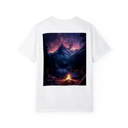 Campfire Mountain Night Starry Sky Forest
