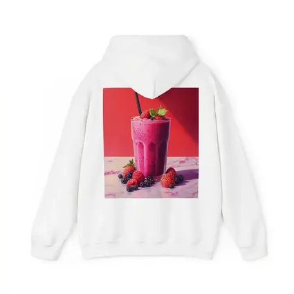 Berry Smoothie Glass Red Background Art