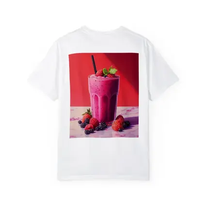 Berry Smoothie Glass Red Background Art