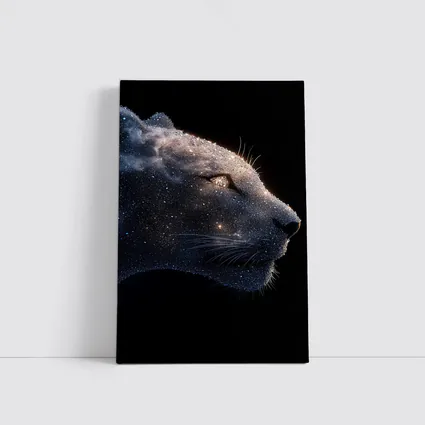 Cosmic Panther Galaxy Stars Dark Background
