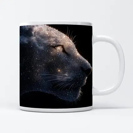 Cosmic Panther Galaxy Stars Dark Background