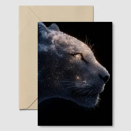 Cosmic Panther Galaxy Stars Dark Background