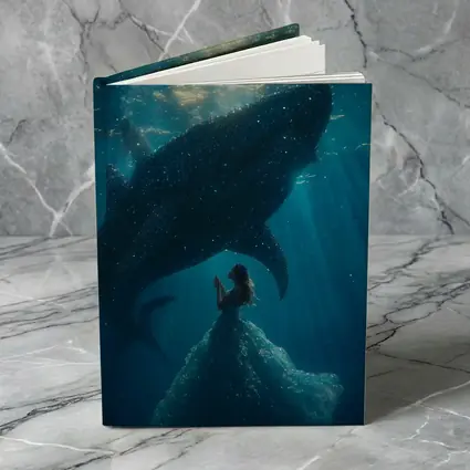 Woman In Dress With Whale Shark Underwater