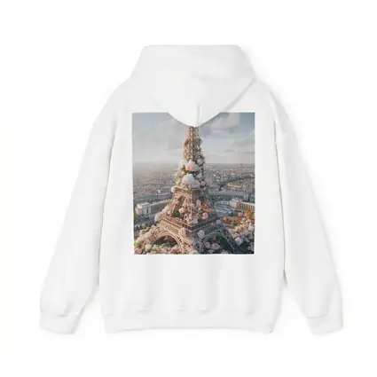 Eiffel Tower Paris Covered in Pink Roses
