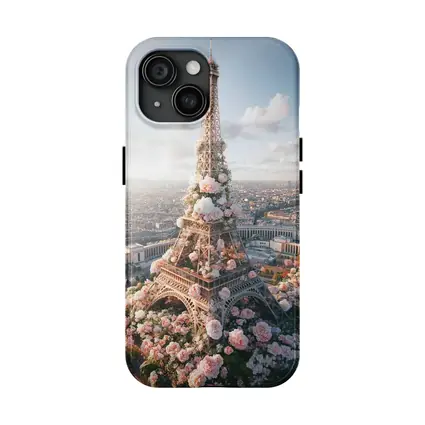 Eiffel Tower Paris Covered in Pink Roses