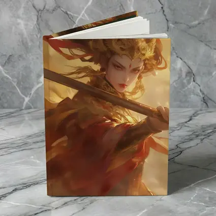 Ancient Chinese Warrior Woman Golden Fantasy Art