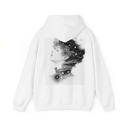 Woman Profile Cosmic Constellation Stars Illustration