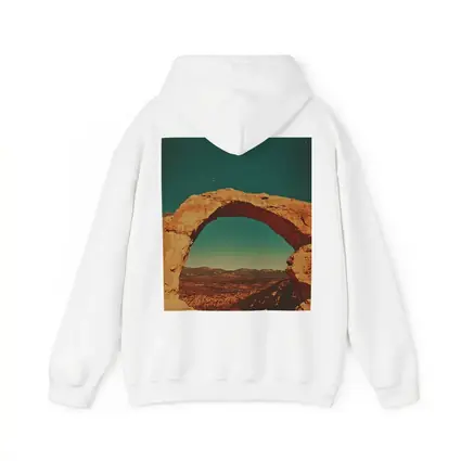 Desert Rock Arch Starry Teal Sky