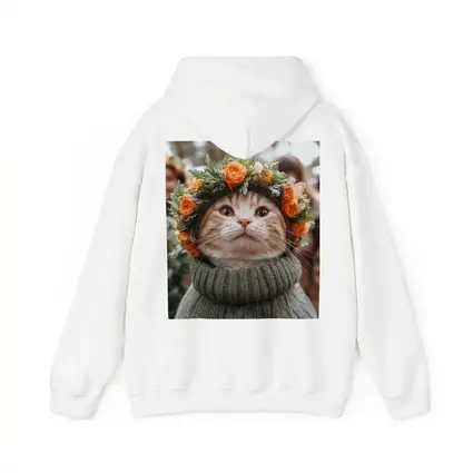 Ginger Cat Flower Crown Cozy Sweater