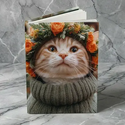 Ginger Cat Flower Crown Cozy Sweater