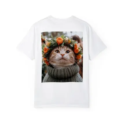 Ginger Cat Flower Crown Cozy Sweater