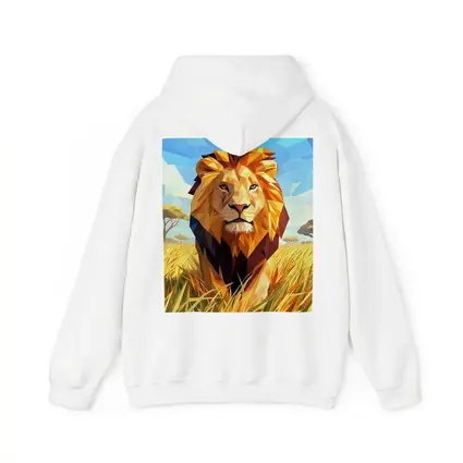 Low Poly Lion Savanna African Wildlife Art