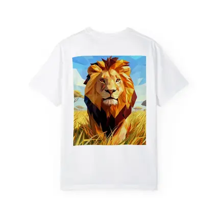 Low Poly Lion Savanna African Wildlife Art