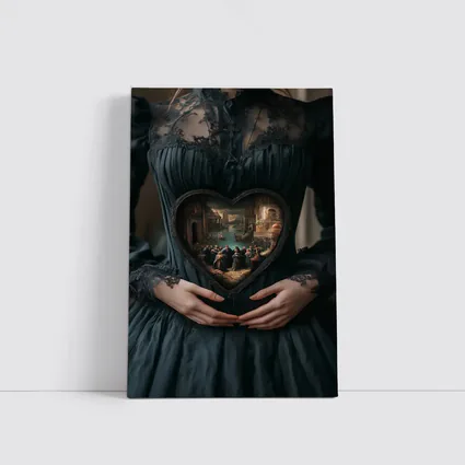 Gothic Dark Dress Heart Renaissance Scene Art