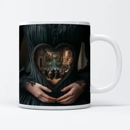 Gothic Dark Dress Heart Renaissance Scene Art