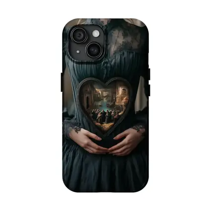 Gothic Dark Dress Heart Renaissance Scene Art