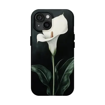 Calla Lily White Flower Dark Black Background