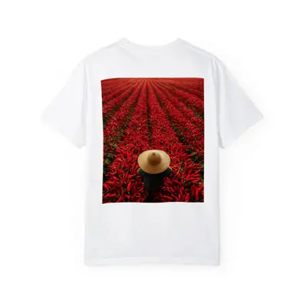 Red Chili Pepper Field Farmer Straw Hat