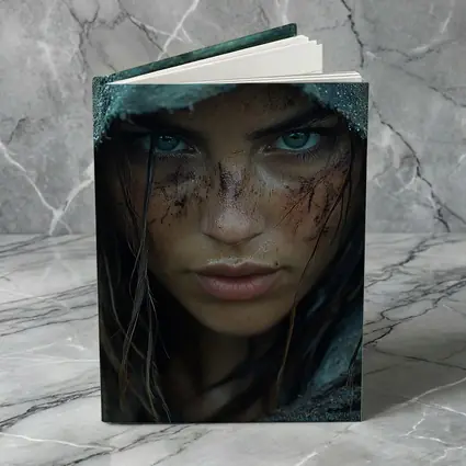 Fierce Warrior Woman Hooded Dark Fantasy Portrait