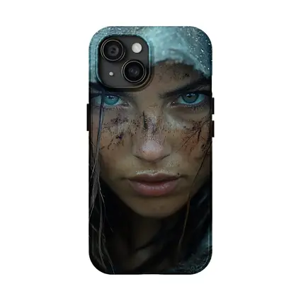 Fierce Warrior Woman Hooded Dark Fantasy Portrait