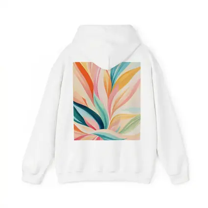Colorful Abstract Floral Leaves Pastel Art