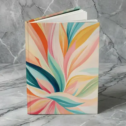 Colorful Abstract Floral Leaves Pastel Art