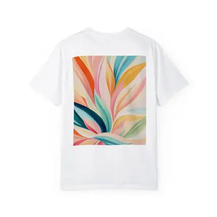 Colorful Abstract Floral Leaves Pastel Art